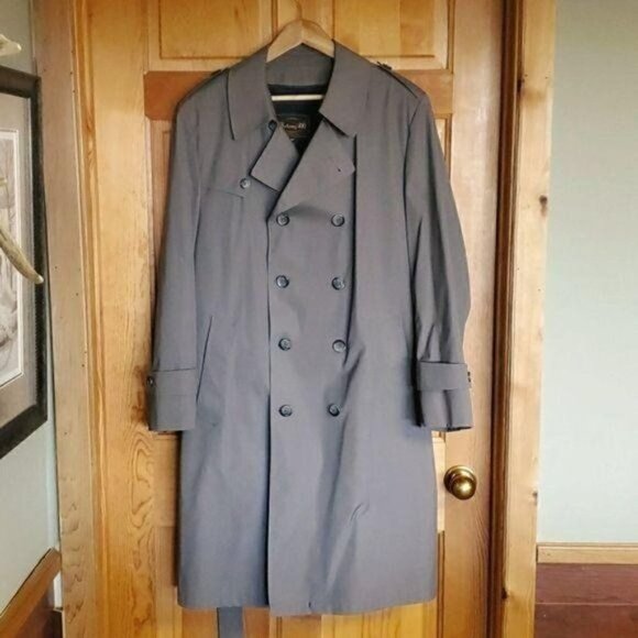 Botany Other - Botany Vintage Sz. 42R Borg Luxury Deep Piled Liner Trench Gray Coat